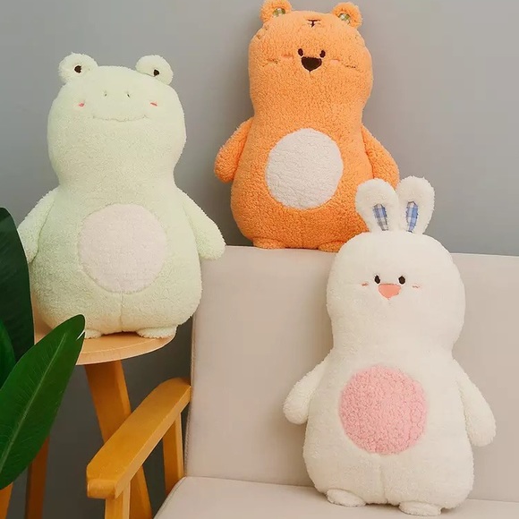 Plush doll bunny rabbit ears pillow cute cotton white adults kids home decor fun - Picture 4 of 5